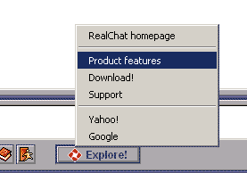 RealChat Client Explore Menu